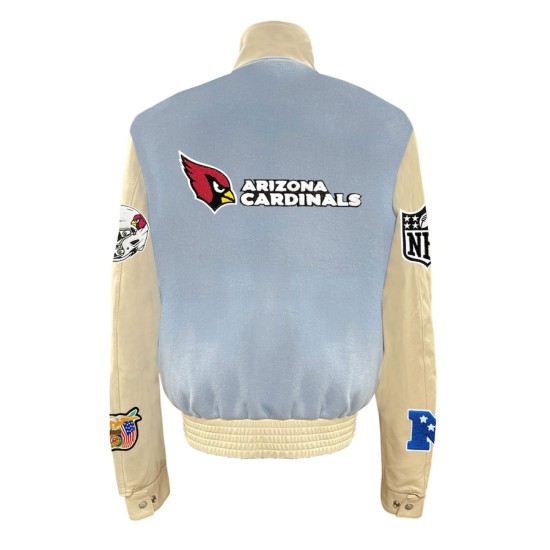 Men's Arizona Cardinals Blue Wool & Leather Full-Snap Varsity Jacket