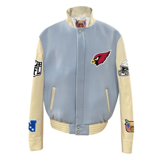 Men's Arizona Cardinals Blue Wool & Leather Full-Snap Varsity Jacket