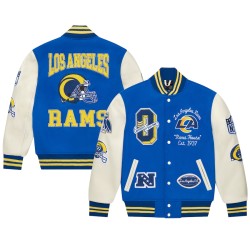 Men’s Los Angeles Rams OVO Varsity Jacket – Royal Blue Full-Snap | Fleshandhide