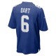 Men's New York Giants Jaxson Dart Nike Royal 2025 NFL Draft First Round Pick Game Jersey