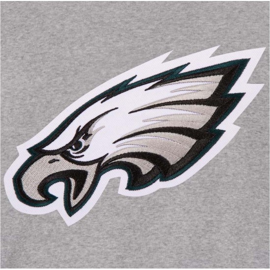 Men's JH Style Gray Philadelphia Eagles Fleece Full-Snap Jacket
