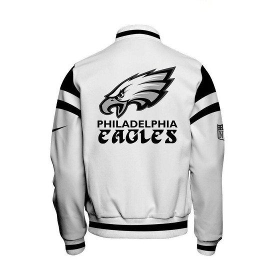 Philadelphia Eagle White Letterman Varsity Jacket