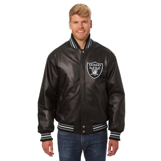 Men's Las Vegas Raiders JH Styles Black Leather Jacket
