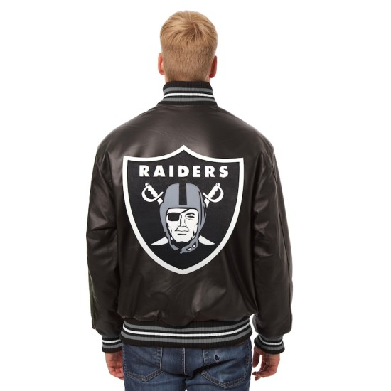 Men's Las Vegas Raiders JH Styles Black Leather Jacket