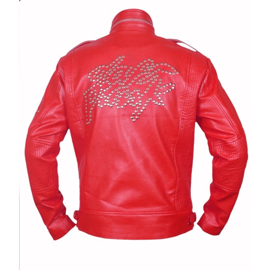 Daft Punk Red Eloctroma Get Lucky Jacket - Red Leather Jacket