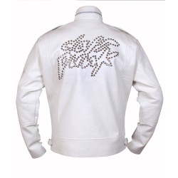 Daft Punk White Eloctroma Get Lucky Jacket with Zipper and Stitching Details