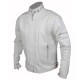 Daft Punk White Eloctroma Get Lucky Jacket with Zipper and Stitching Details