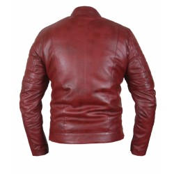 Mens Maroon Biker Jacket
