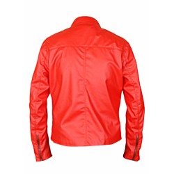 Mens Red Cafe Racer Jacket