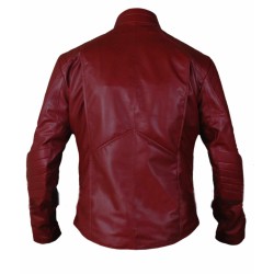 Mens Superman Synthetic Leather Maroon Jacket
