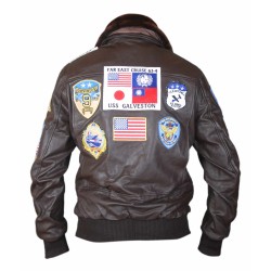 Mens Top Gun Brown Jacket - Top Gun Movie Jacket