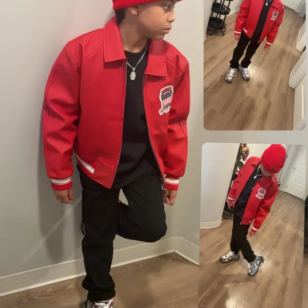 avirex leather jacket for kids