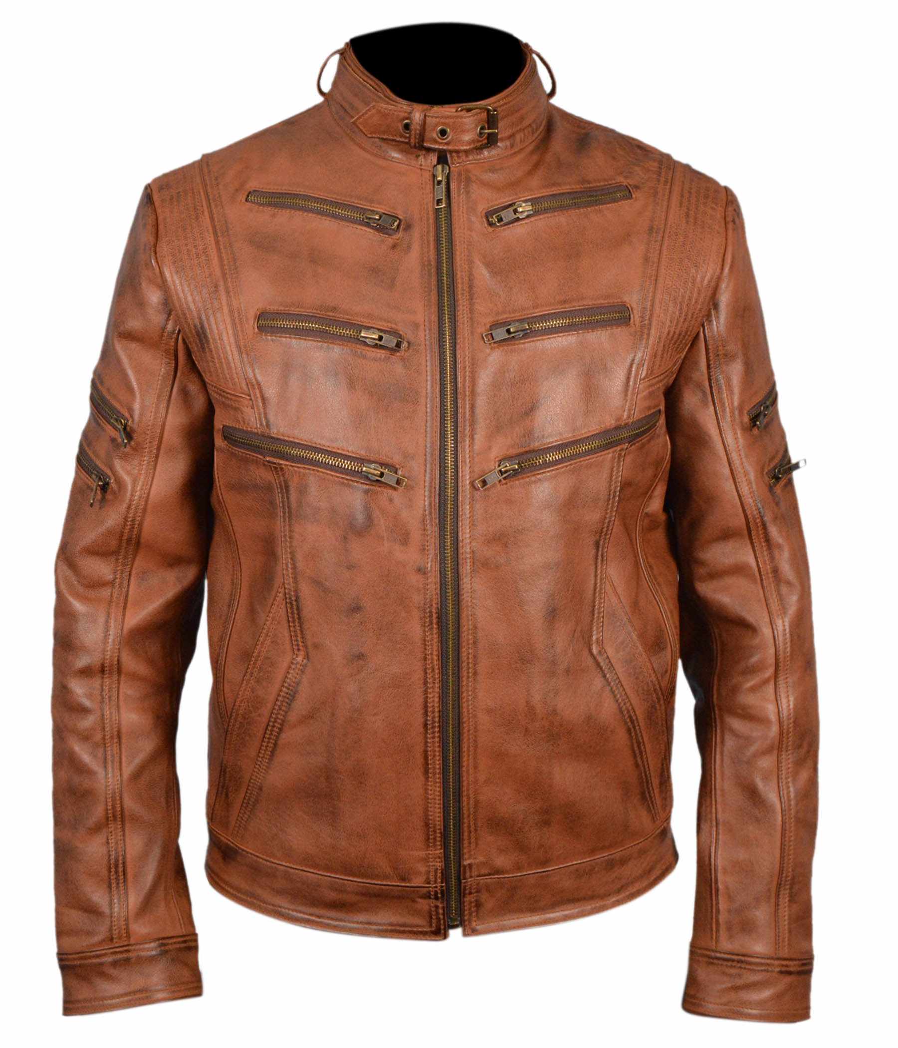 leather jacket for men brown colour